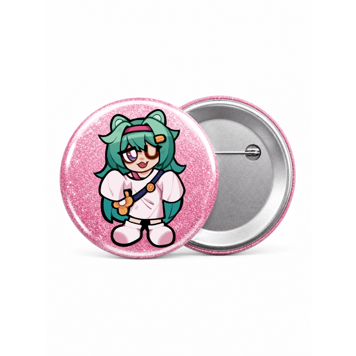 Custom Round Glitter Button Pins