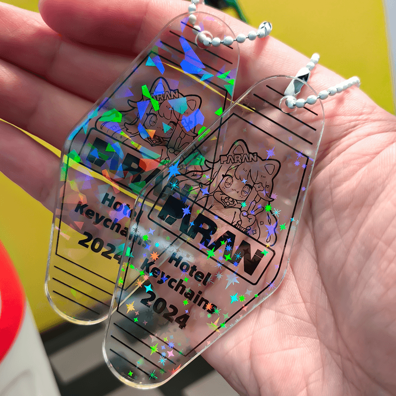 Custom Colorful Hotel Motel Acrylic Keychain