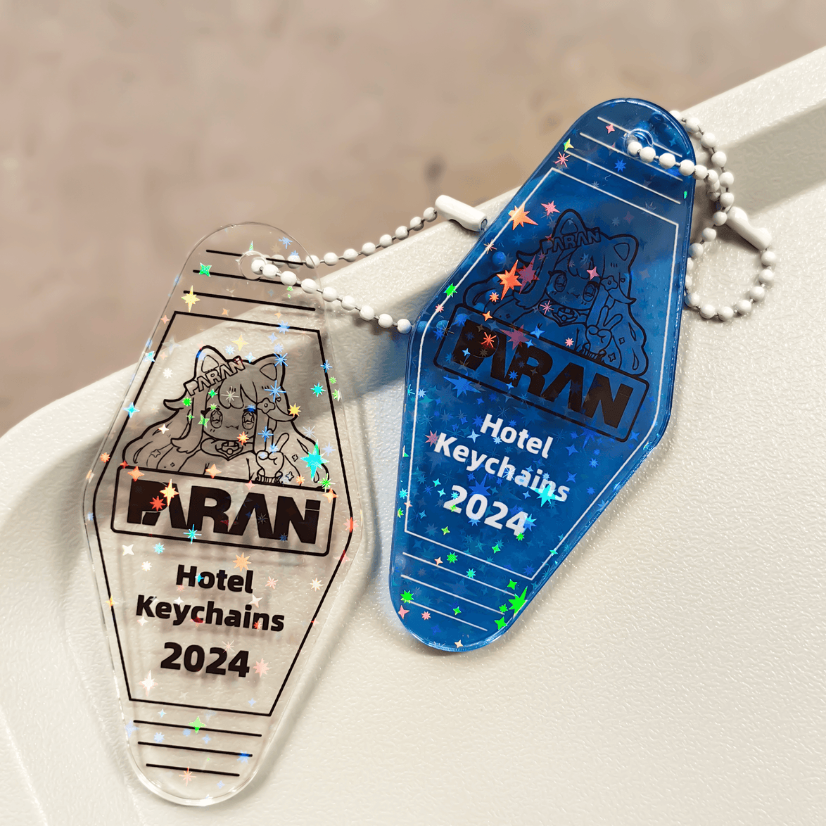 Custom Colorful Acrylic Keychains - custom full-color design by ParanCrafts