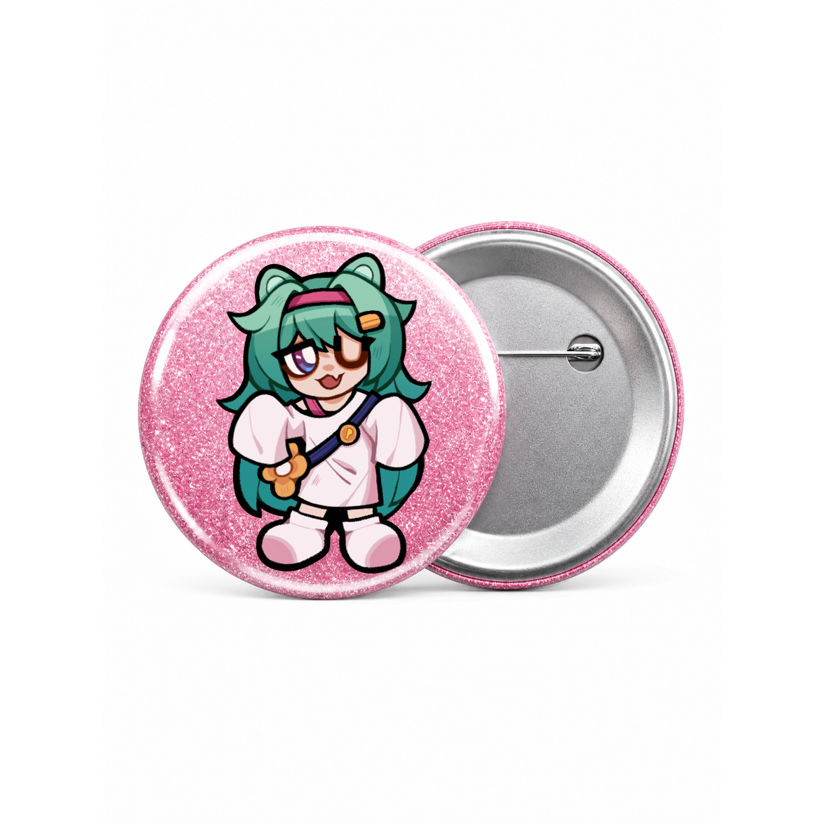 Custom Round Glitter Button Pins