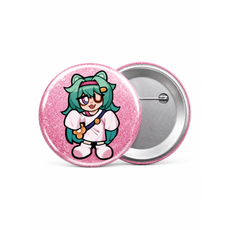 Custom Round Glitter Button Pins
