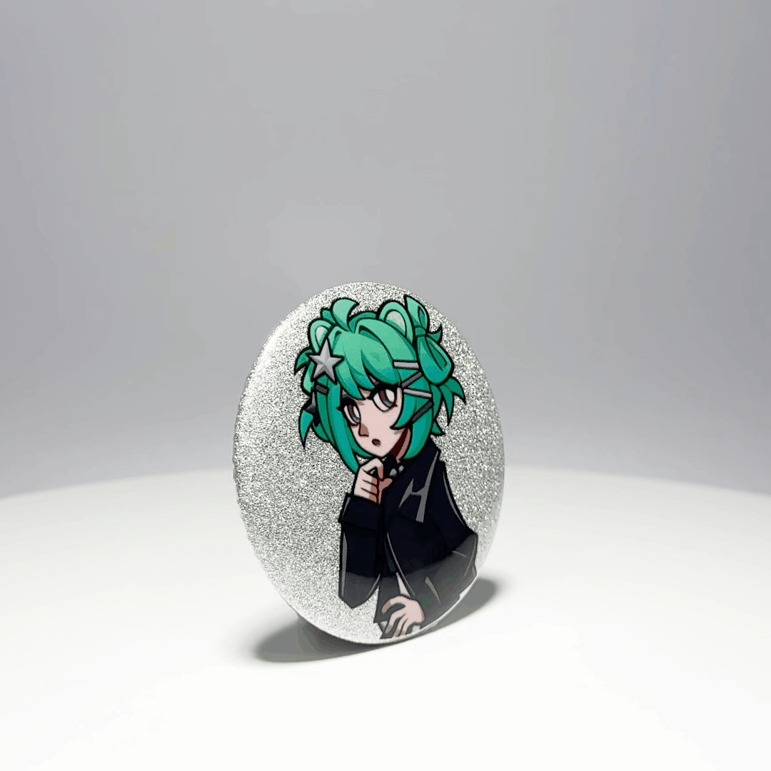 Custom Round Glitter Button Pins