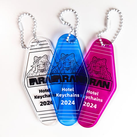 Custom Colorful Hotel Motel Acrylic Keychain