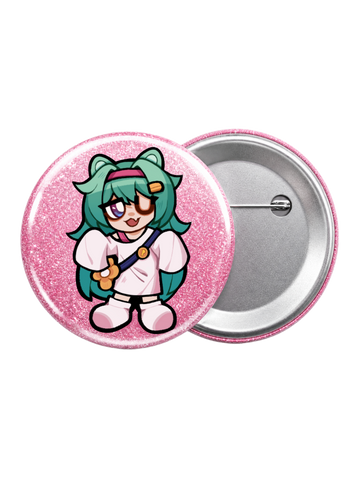 Custom Round Glitter Button Pins